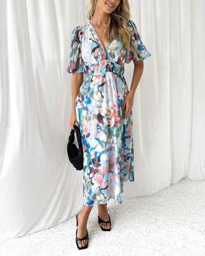 Daisy | Elegant Floral V-Neck Dress