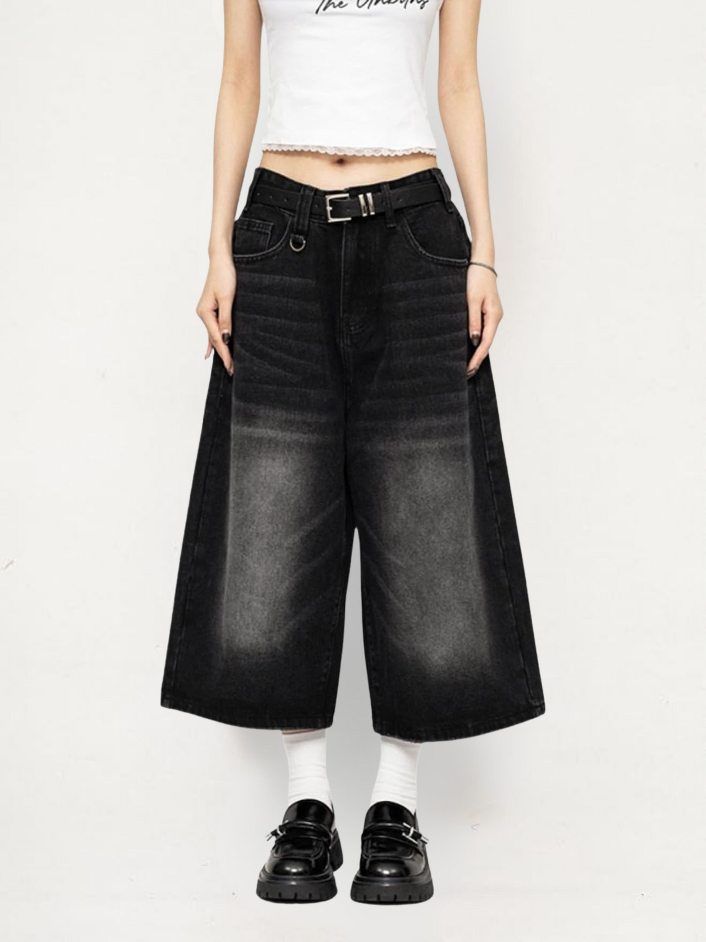 Rebel Wide-Leg Denim Culotte