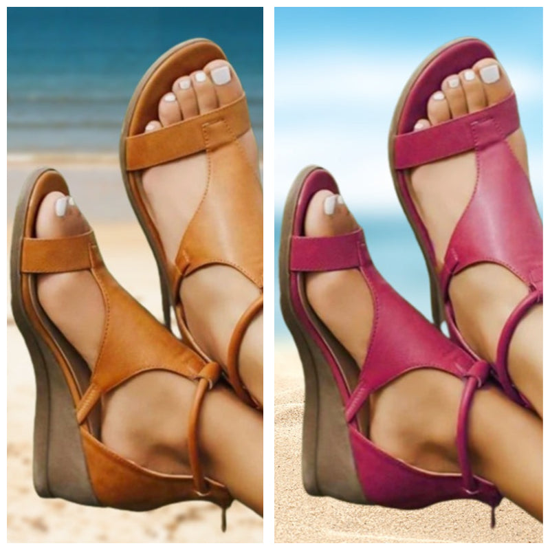 Anne ~ Orthopedic Leather Sandals with Heel