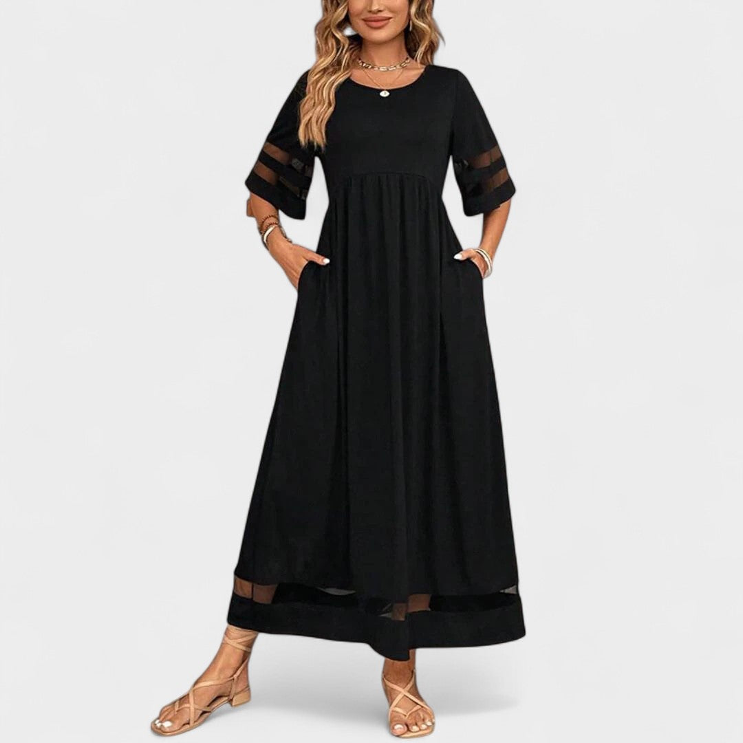 JACQUELINE | CHIC PANEL MAXI DRESS