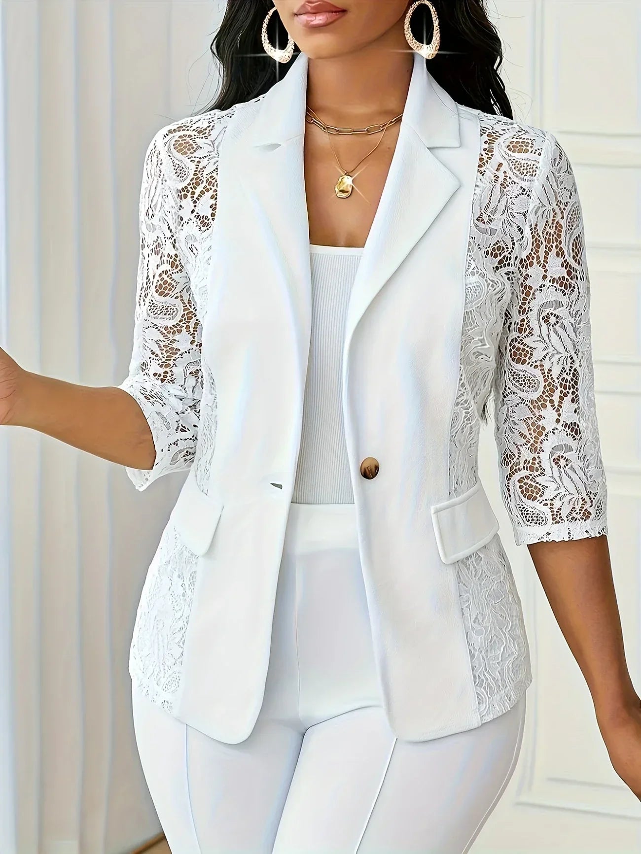 Layla™ - Contrast Lace Blazer