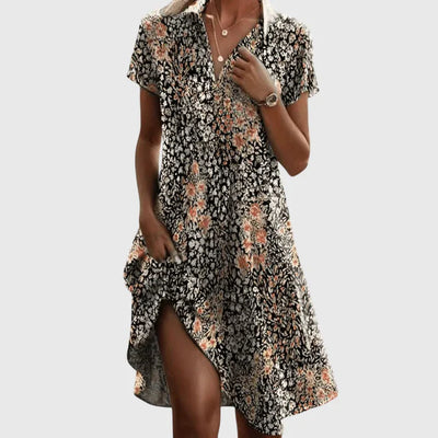 SOLARA | BOHO V-NECK DRESS