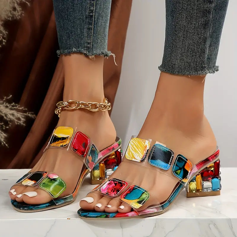 Chiara ~ Colorful Sandals with Double Strap