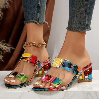 Chiara ~ Colorful Sandals with Double Strap