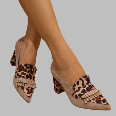 Monica – Desert Leopard Block Heels