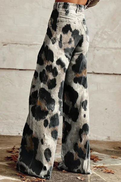 Harper | Wild Brush Leopard Flare Pants