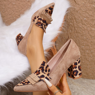 Monica – Desert Leopard Block Heels