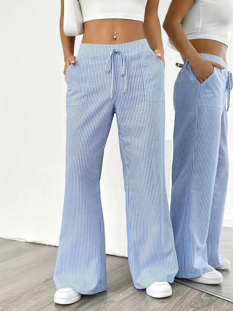 Alina™ | Elegant Striped Pants with Pockets