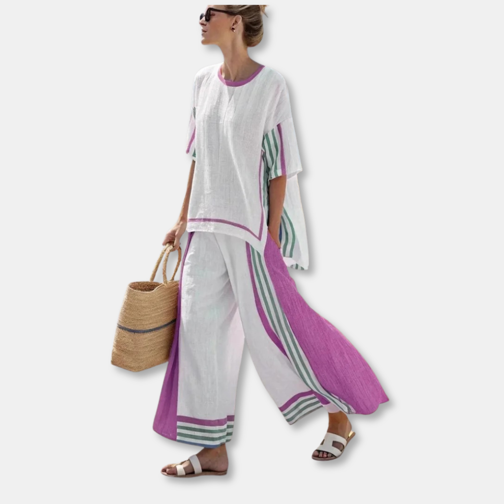Beatriz | Bamboo Linen Stripe Set
