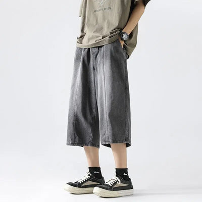 District Wide-Leg Denim Short