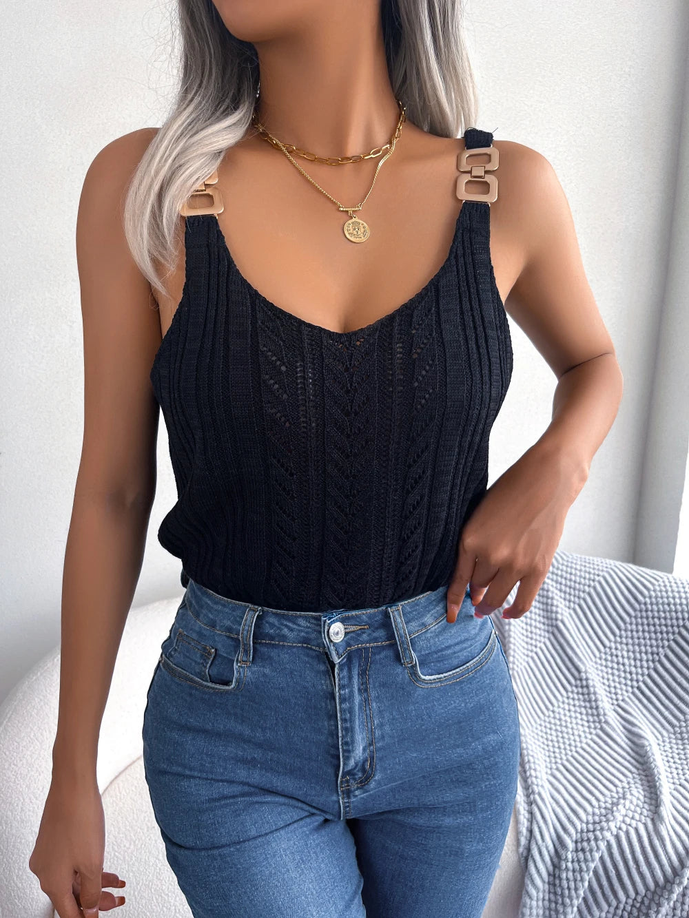Tulum Texture-Knit Tank Top