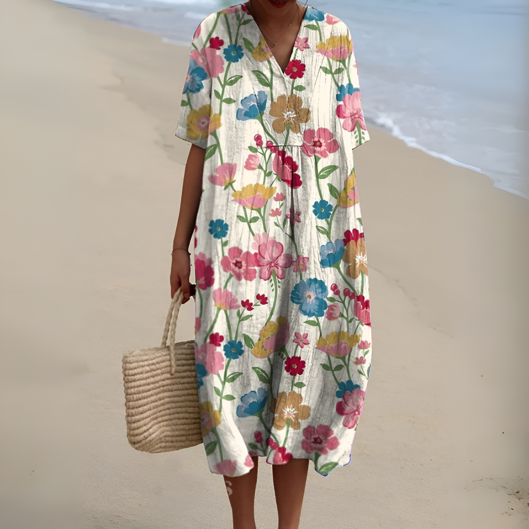 Maelia – Bloomlight V-Neck Garden Dress