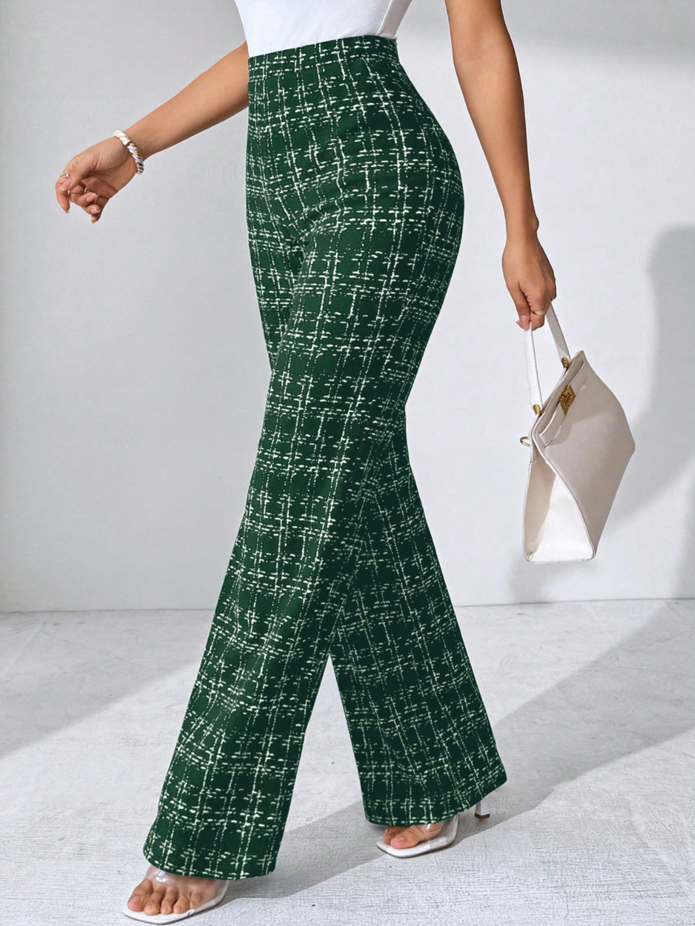 Olivia Tweed Plaid Flare Pant