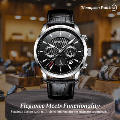 Rowan | Trendy Army-Inspired Leather Timepiece Watch | 42mm