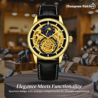 Blake | Mechanical Skeleton Watch with Moon Phase Display | 44mm