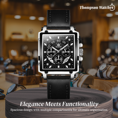 Joseph | Stylish Men’s Chronograph Watch with Unique Square Case | 42x45mm