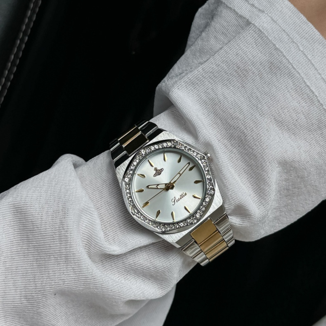 Stainless Octagonal Diamond Dainty Watch
