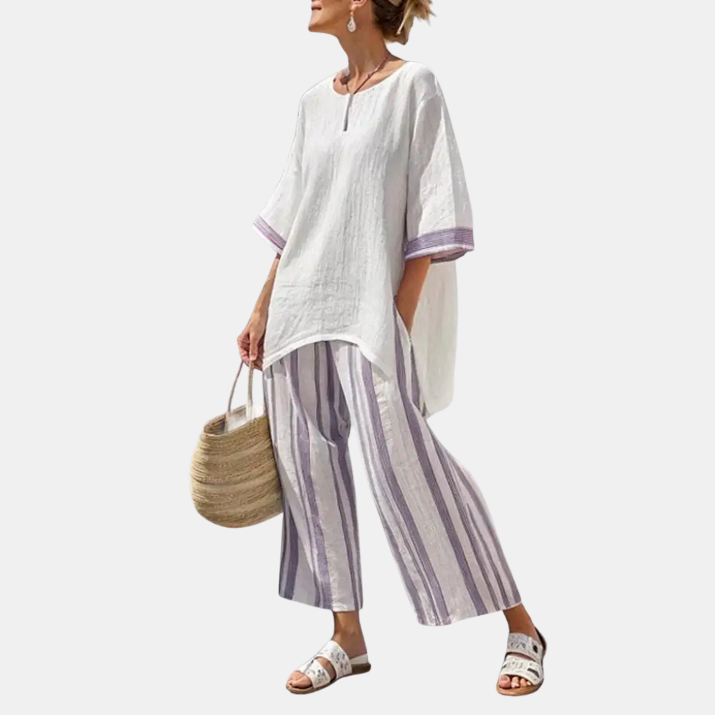 Paloma  | Bamboo Linen Stripe Set
