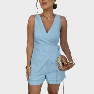 ARIA | SLEEVELESS WRAP ROMPER
