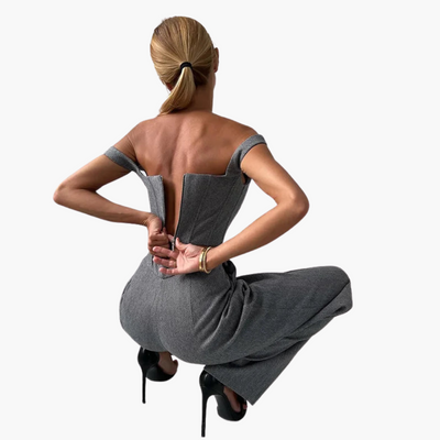 Ivory - Elegant Fishbone Pattern 3-Piece Suit