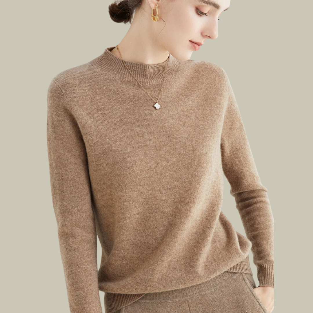 Ivy | Women’s High Neck Slim Fit Merino Wool Sweaters