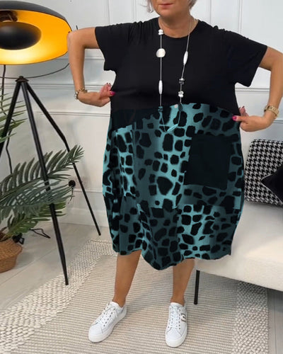 Adrianan - Women's Short Sleeves Midi Dress