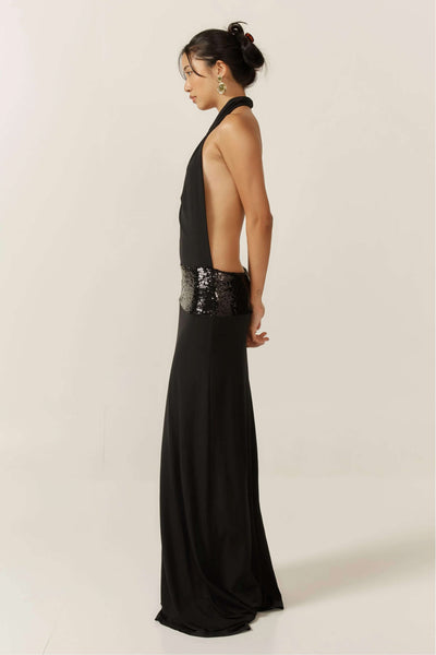 Miren - Slim Fit Halter Neck Backless Gown