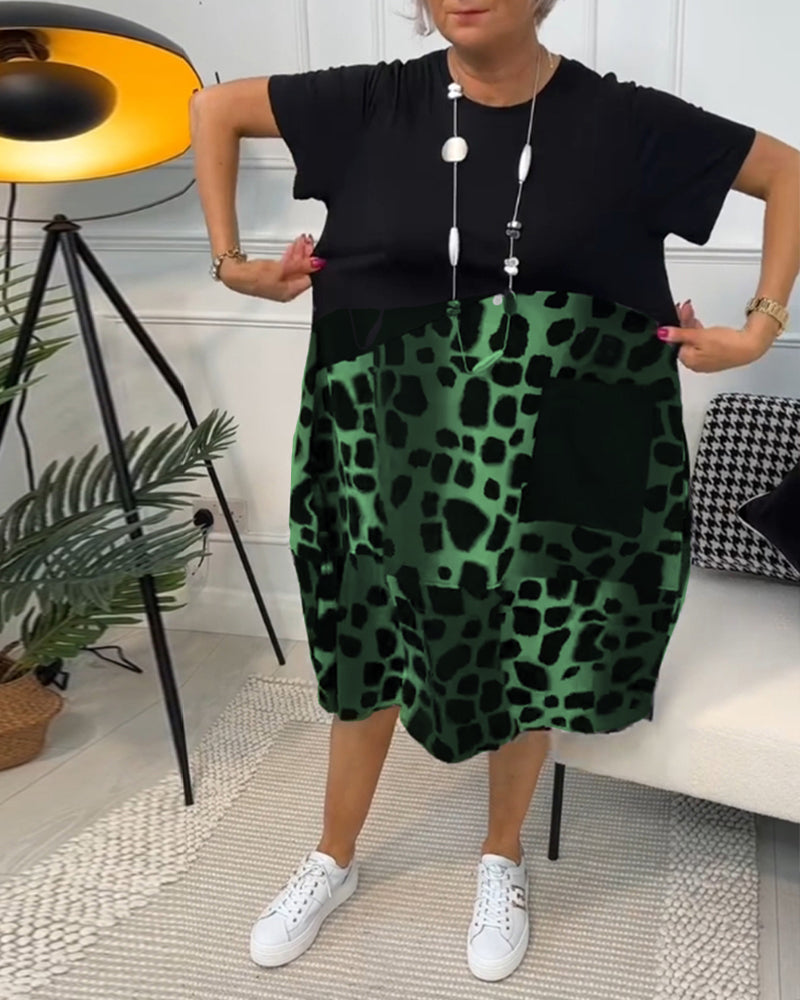 Adrianan - Women's Short Sleeves Midi Dress