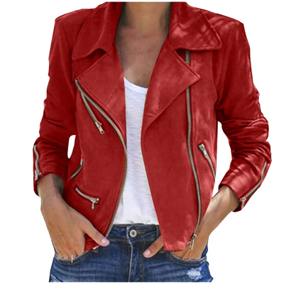 zipper leather jacket women - Avencea leather jacket