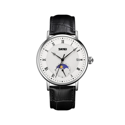 Stainless Steel Crystal Moon Phase Watch