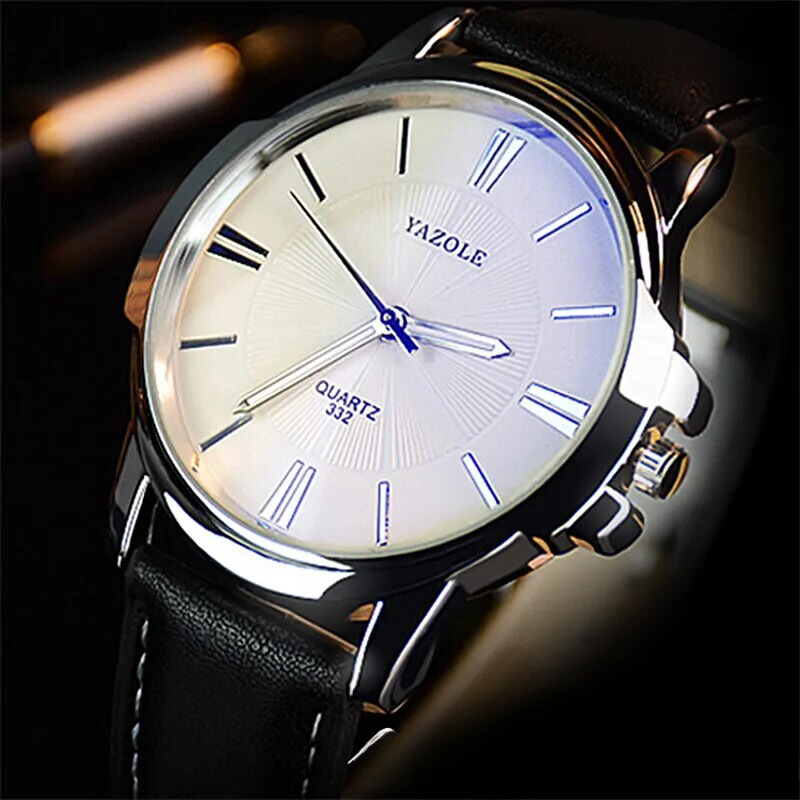 Luxurious Blue Glass Leather Watch™
