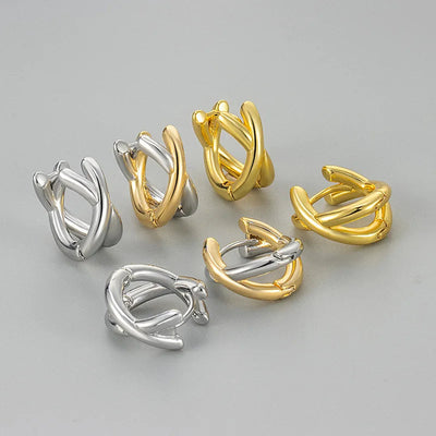 Xyla Crossover Hoop Earrings