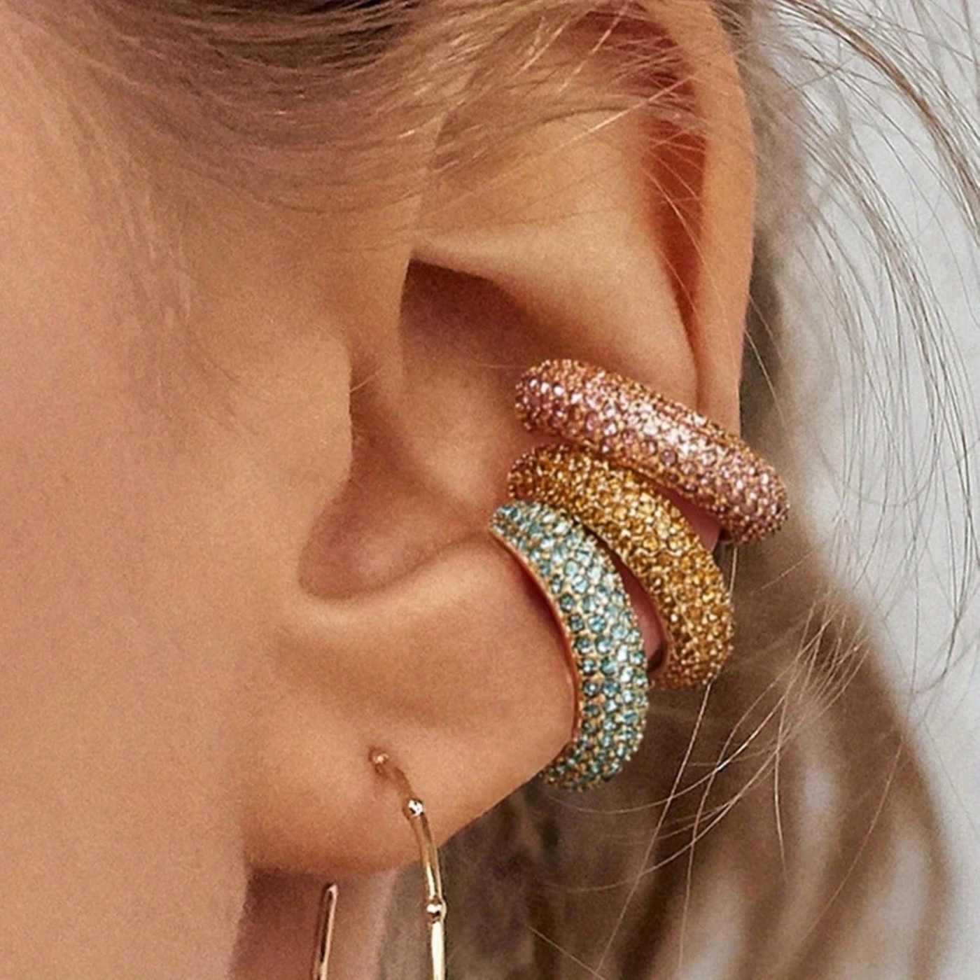 Halo Pavé Crystal Ear Cuff