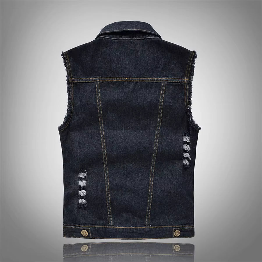 Riot Distressed Denim Vest