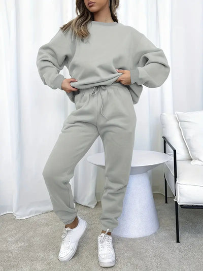 Olive | Relaxed Fit Sweatshirt & Jogger Set