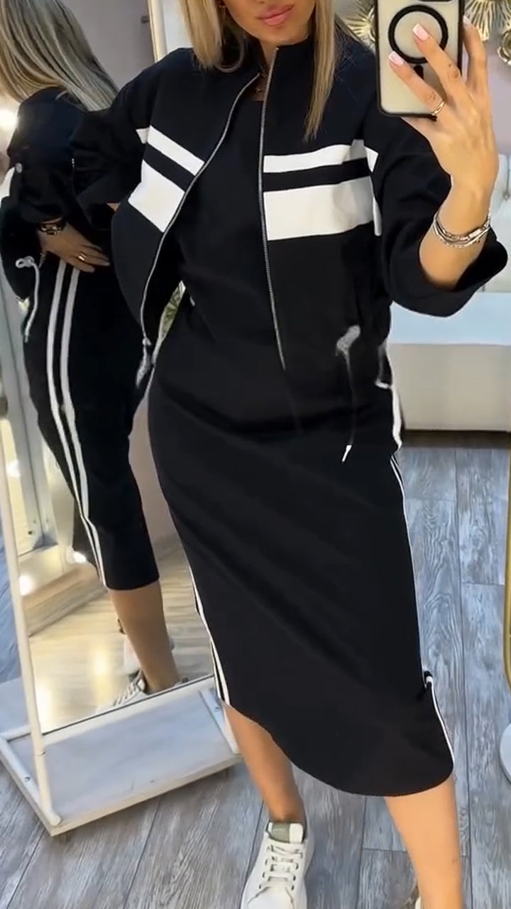 Elara ™ | Dress with a round neckline and women's blazer