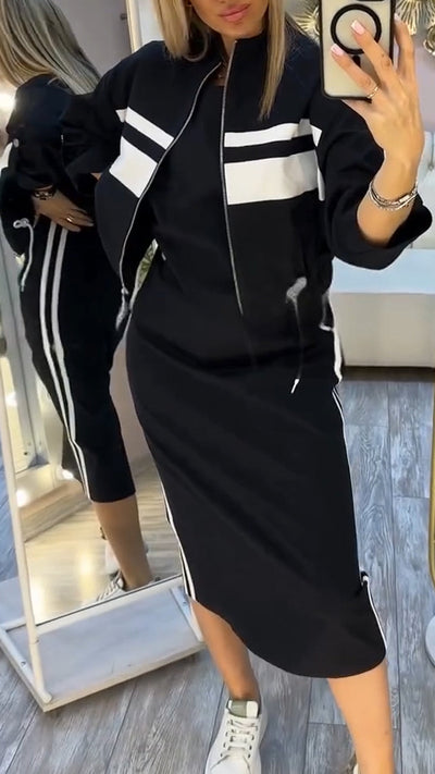 Elara ™ | Dress with a round neckline and women's blazer