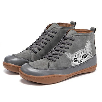 Aiyana™ | Leather Ankle Boots for Cat Lovers