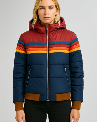 Melody | Retro Stripe Puffer Jacket