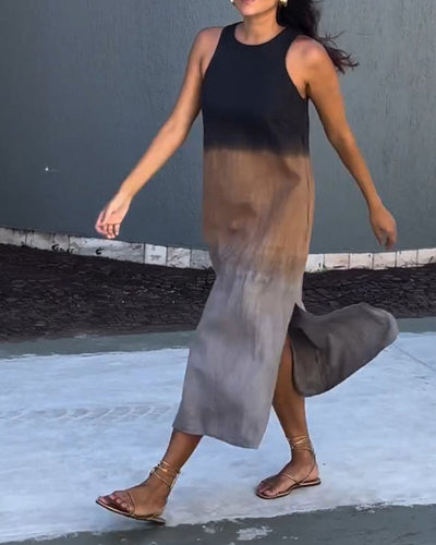 Carys - Sleeveless Round Neck Gradient Dress