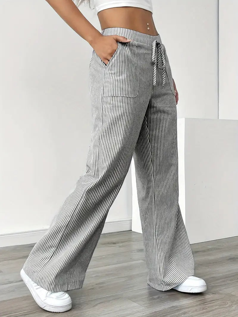 Alina™ | Elegant Striped Pants with Pockets