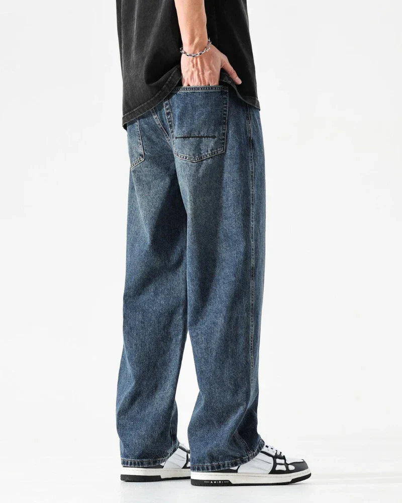 Rigid Washed Denim Jeans