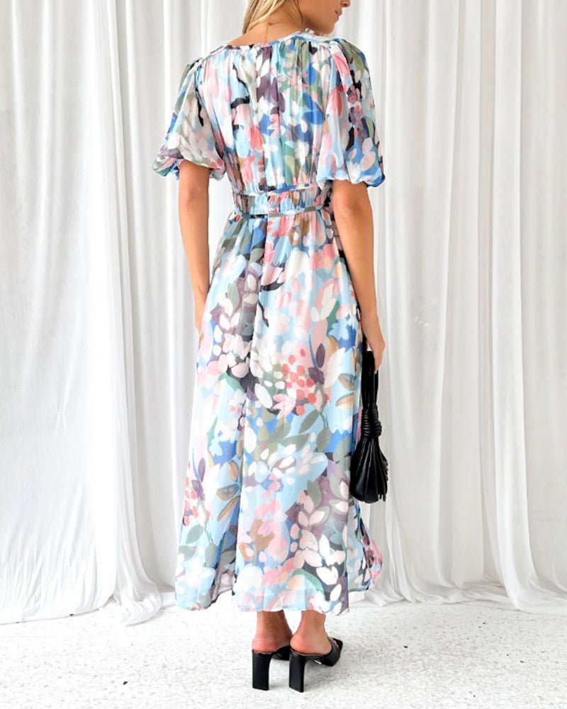 Daisy | Elegant Floral V-Neck Dress