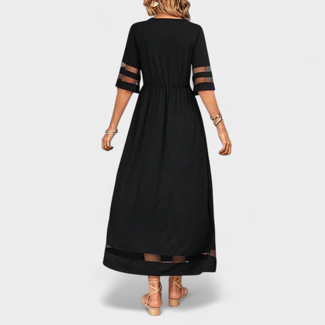 JACQUELINE | CHIC PANEL MAXI DRESS
