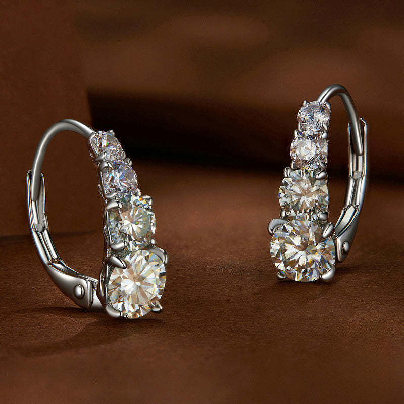 Carol four stone earrings | White gold 16k