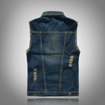 Riot Distressed Denim Vest