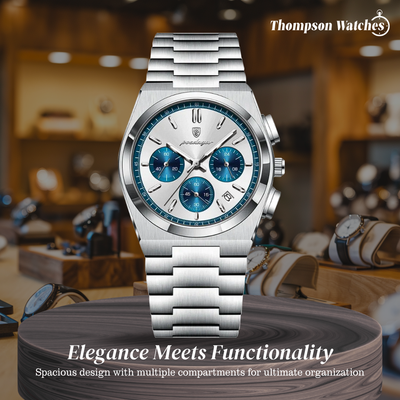 Logan | Sleek Steel Finish Modern Chronograph Build Watch