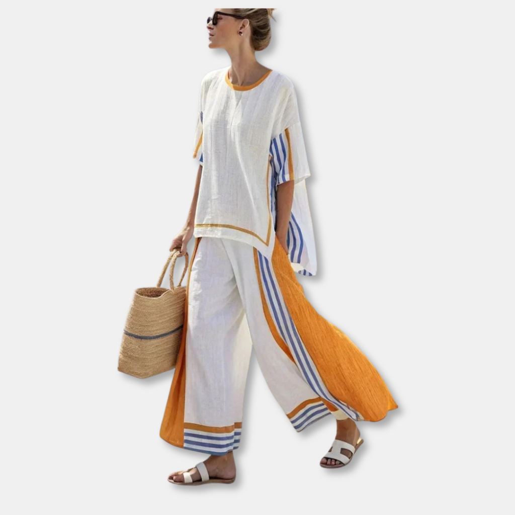 Daniela | Bamboo Linen Stripe Set
