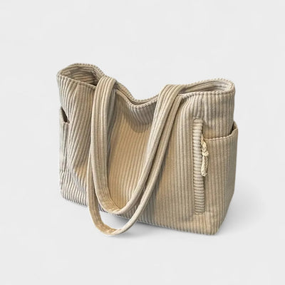 Tilda – Ribbed Tote Bag with Cord Detail