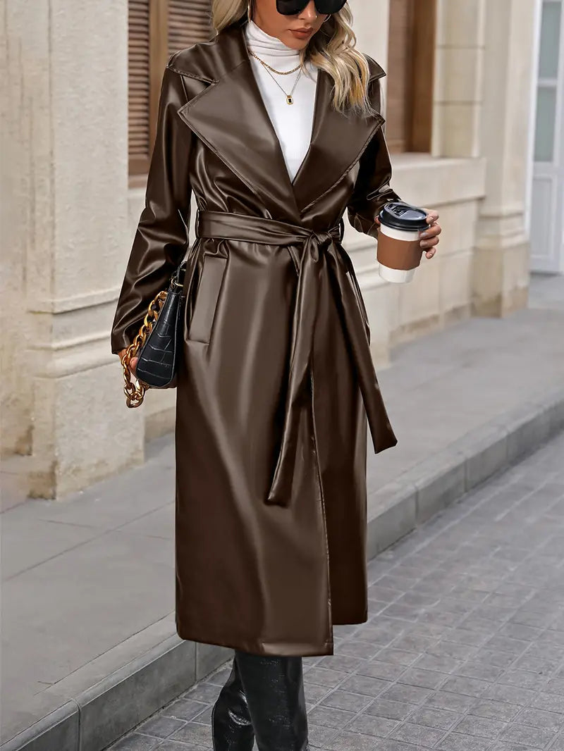 Elegant Leather Jacket Coat